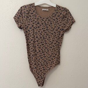 Abercrombie & Fitch Brown and Black Leopard Print Bodysuit